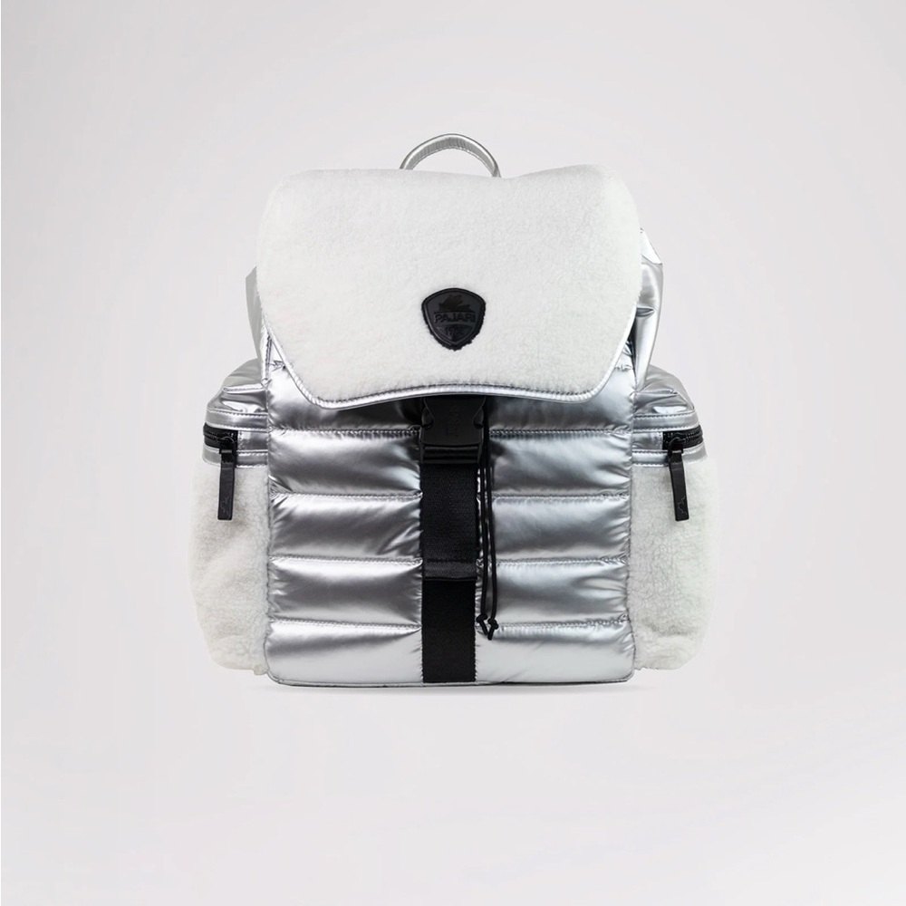 PAJAR 1963 Silver and White puffy Backpack